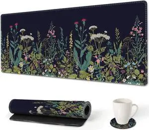Extended Gaming Mouse Pad XL Large Keyboard Mouse Mat Desk Pad with Stitched Edges Durable Non-Slip Base Mousepad for Home Office Work 35x15.7inch Flowers Plants Extended Gaming Mouse Pad XL Large Keyboard Mouse Mat Desk Pad with Stitched Edges Durable Non-Slip Base Mousepad for Home Office Work 35x15.7inch Flowers Plants