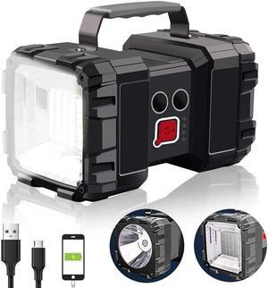Rechargeable Flashlight LED Spotlight Flashlight 10000 Capacity 1200LM 20h Ultra-Long Standby 3+4 Lights Modes Camping Flashlight Waterproof with USB Output as a Power Bank