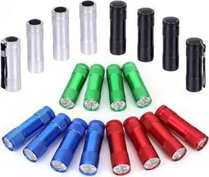 20-Pack Aluminum 6-LED Flashlights Set with Lanyard and AAA Batteries Included and Pre-Installed