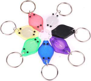 (Pack of 7) Ultra Bright Mini LED Keychain Flashlight Key ring Flashlight LED Keychain Light - White Light with 7 Colors Shell