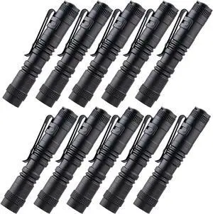 10 Pack Small Mini LED Flashlight Pocket Flashlight Pen Light Flashlight Tactical Flashlight with Clip Flashlights for Camping Outdoor Emergency Inspection Fathers Gifts for Dad Husband
