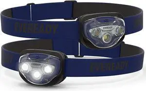 LED Headlamps (2-Pack) Bright and Durable Head Lights for Running Camping Fishing Emergency (Batteries Included) Navy Blue (2-Pack) Adjustable