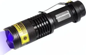 DARKBEAM UV 365nm Light Wood's lamp Blacklight Ultraviolet Flashlight LED Portable Mini Handheld Torch Detector for Dog Urine Pet Stains 370nm Anti-counterfeiting Identification, Resin Curing