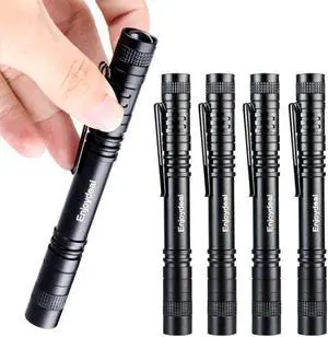 5PCS Pen Light Flashlight Ultra Slim Portable LED 1000LM Pocket Penlight Torch with Clip Powered by 2 x AAA Battery (not Include)
