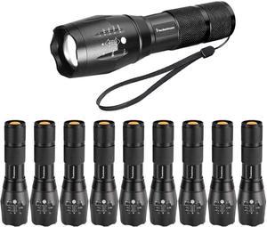 LED Tactical Flashlight Super Bright 2000 Lumen LED Flashlights Portable Outdoor Water Resistant Torch with 5 Light Modes10Pack