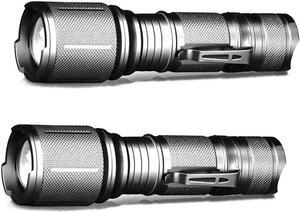 2 Pack Tactical Flashlight,Ultra Bright 3000 Lumens Zoomable 5 Light Modes LED Flashlights for Camping Hiking Emergency, Hurricane, Power Outage,