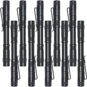 10 Pack Small Mini LED Flashlight Pocket Flashlight Pen Light Flashlight Tactical Flashlight with Clip Flashlights for Camping Outdoor Emergency Inspection Fathers Gifts for Dad Husband