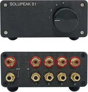 RCA Switch Stereo 4 in 1 Out Audio Signal Source Switcher HiFi Input Selector Splitter Box S1