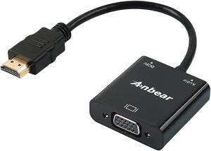HDMI to VGA with Audio Adapter Gold-Plated VGA to HDMI Adapter1080P Video Converter Male to Female with 3.5mm Audio Port Compatible for PC Laptop DVD
