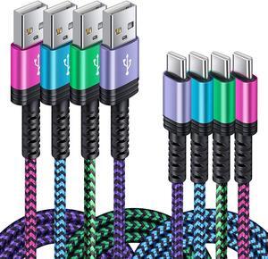 C Charger Cable Fast Charging Phone Android Power Cord 4Pack for  Galaxy S22+ S23 Ultra S22 Plus Note 21/20 Ultra S21+/S20 Plus/S21 S20 FE/S10 Plus/S9 A11/A21/A51/A71 Google Pixel 5 4A XL