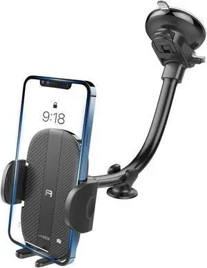 Car Phone Holder Mount Sturdy Car Phone Mount with 8.26-Inch Gooseneck Long Arm Industrial-Strength Strong Suction Cup Car Mount Universal Dashboard Windshield Phone Holder Car for CellPhone iPhone