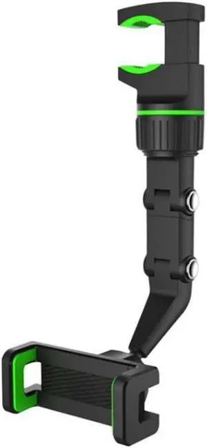 YCNASSS New 360° Rearview Mirror Phone Holder for Car Multifunctional Mount Phone and GPS Holder Universal Rotating Car Phone Holder Cell Phone Automobile Cradles (Green)