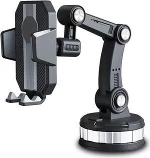 Car Phone Holder Mount Suction Cup Cell Phone Holder Stand Universal Dashboard/Windshield/Window Phone Holder One-Button Pop-up Strong Suction Cell Phone Car Mount by (Black)