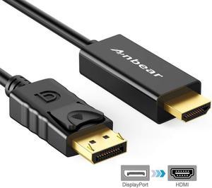 Display Port to HDMI Cable Gold Plated Displayport to HDMI Cable 6 Feet(Male to Male) for DisplayPort Enabled Desktops and Laptops to Connect to HDMI Displays (1 Pack)