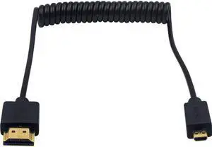 Duttek Micro HDMI to HDMI Coiled Cable 1FT-4FT, HDMI to Micro HDMI Adapter Cable Extreme Slim/Thin 4K, 3D for Camera, Raspberry Pi 5 4, GoPro Hero 7/6 Duttek Micro HDMI to HDMI Coiled Cable 1FT-4FT, HDMI to Micro HDMI Adapter Cable Extreme Slim/Thin 4K, 3D for Camera, Raspberry Pi 5 4, GoPro Hero 7/6