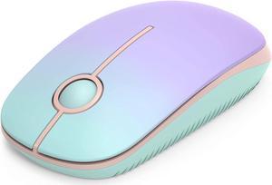 Wireless Mouse - 2.4G Slim Portable Computer Mouse with Nano Receiver Less Noise Mobile Optical Mice for Notebook PC Laptop Computer Mac (Gradient Mint Green to Purple)