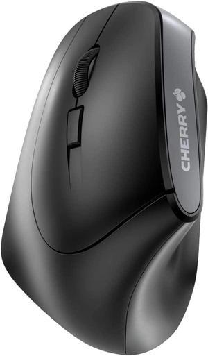 Cherry MW 4500 - Ergonomic Wireless Mouse - Left-Handed - 1200 dpi - Thumb Buttons - Extra Small Nano Receiver, Black (JW-4550)
