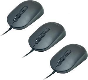 M104 Wired Computer Mouse 3 Pack, Silent Optical USB Corded Mouse Mice Bulk for Laptop PC Chromebook, Black