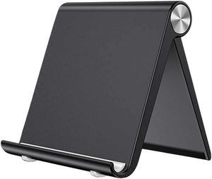 VOVIGGOL Cell Phone Stand Holder, Cellphone Holder Adjustable Desktop Phone Stand for Desk, Foldable Phone Cradle Dock Mobile Stand for iPhone iPad Tablet 4 to 7.9 Inch Smartphones (Black)