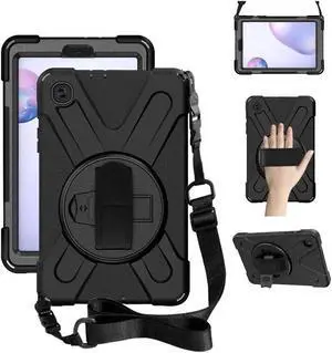 Galaxy Tab A 8.4 Case (2020), SM-T307/SM-T307U Case with Kickstand Hand Strap and Shoulder Strap Heavy Duty Shockproof Case for Samsung Galaxy Tab A 8.4 T307 Verizon/Sprint (Black