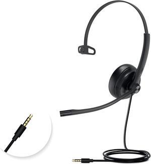 UH34 USB Headset with Mic,Stereo Wired Headphones with Noise Cancelling Microphone,Teams Certified,Professional Work Headphones for VoIP Phone PC Computer Call Center Office