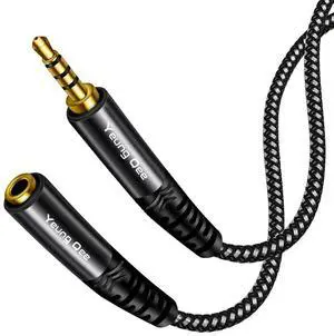 Headphone Extension Cable 3 ft 4 Pole Nylon Braid 3.5mm TRRS Male to Female Lossless Stereo Audio Adapter Extension Cable for Tablet/PC/ PS4 and More (3FT/1M)