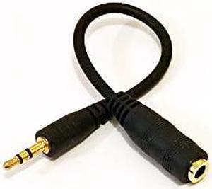 2.5mm Male to 3.5mm Female Headphone Jack AUX Audio Adapter Cable Cord (Black 2pcs)