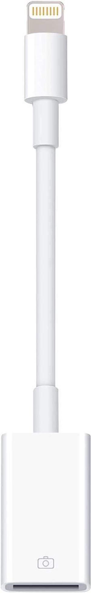 Lightning to USB Camera Adapter Lightning Female USB OTG Cable Adapter for Select iPhone iPad Models Support Connect Camera Card Reader USB Flash Drive MIDI Keyboard White