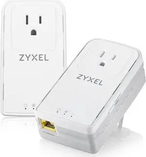 Zyxel G.hn 2400 Wave 2 Powerline Kit, Pass-Thru, Gigabit, Plug&Play, Stream 8k Content, Brown Box Kit [PLA6456BBKIT]