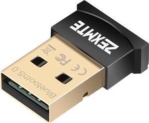 ZEXMTE USB Bluetooth Adapter 5.0 Bluetooth Dongle Bluetooth Receiver for PC Windows 10/8/7 for Desktop, Laptop, Mouse, Keyboard, Headsets, Speakers