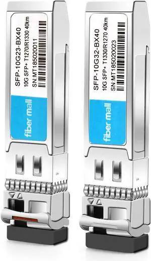 10G BiDi SFP+ Transceiver a Pair for Juniper Networks EX-SFP-10GE-BX23-40/EX-SFP-10GE-BX32-40 Compatible 10GBASE-BX40-D/BX40-U BiDi SFP+ 1270nm and 1330nm 40km DOM Transceiver Module