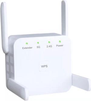 WiFi Extender WiFi Booster Indoor/Outdoor Repeater Signal Booster 1200Mbps WiFi Amplifier Long Range High Speed 5G/2.4G WiFi Internet Connection (White)