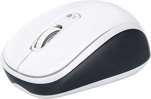 Manhattan Ergonomic Wireless & Bluetooth Mouse - with 800/1200 / 1600 dpi, 3 Buttons with Scroll Wheel, Auto Power Management - for Mac, Laptops, Computers  3 Yr Mfg Warranty- Black & White, 179645