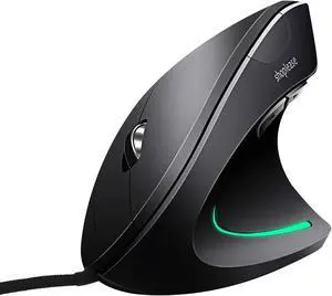 Wired Vertical Mouse Optical Ergonomic Mouse with 4 Adjustable 800/1200/2000/3200 5 Buttons USB Computer Mouse Better for Large and Medium Sized Hands