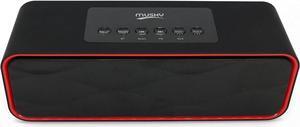 Portable Bluetooth Stereo Speaker, with 2x5W Acoustic Drivers, Dual Subwoofer, FM Radio, Handsfree Speakerphone, Slots for Micro SD Card, USB and AUX-in, for Smart Phone, MP3, MP4, iPad, Tablet