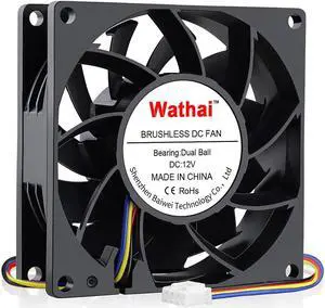 Wathai 80mm x 25mm PC Computer Case Fan PWM 12V 4Pin Fan High Static Pressure for Server Box Enclosure CPU Cooler Cooling
