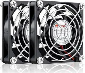 Wathai DC 12V Cooler Case Fan 70mm x 70mm x 15mm 2Pin Brushless Cooling Fan 2Pack