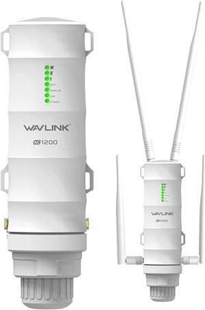 WAVLINK Outdoor WiFi Extender AC1200 Dual Band 2.4/5.8GHz Long Range WiFi Extender,Weatherproof Outdoor WiFi Range Extender for Backyard with PoE Powered,Support Access Point/Repeater Mode