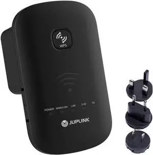 WiFi Range Extender -750Mbps WiFi Repeater Wireless Signal Booster 2.4 & 5GHz Dual Band,Coverage up to 1000 sq.ft with 2 Fast Ethernet Port, AP & Router Mode, Compact Wall Plug Design