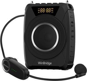 W WINBRIDGE Bluetooth 5.0 Voice Amplifier with Wireless Mic Headset, Waterproof Wireless Voice Amplifier, 20W Loudly Portable Megaphone PA System for Teachers, Safety Drills, Outdoors Indoors,M801
