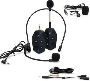 W WINBRIDGE Lavalier Microphone Wireless&Wired Lapel Mic Set for Voice Amplifier Pa System Pa Speaker Video DSLR Camera Recording ect Mini Portable Clip On Rechargeable Transmitter with Receiver
