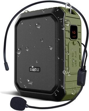 W WINBRIDGE Voice Amplifier for Teachers, Portable Speaker with Wired Microphone, Personal PA System and Megaphone,  Feature Bluetooth, Record, Waterproof, for Teaching, Speech Tour Guide, M800 Green