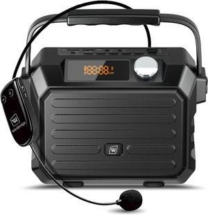 W WINBRIDGE Wireless Voice Amplifier for Teachers, 30W Portable PA System with UHF Headset Microphone & Bluetooth Speaker, for Classroom, Fitness Instructors, Public Speaking, TWS, FM, Recording, H5