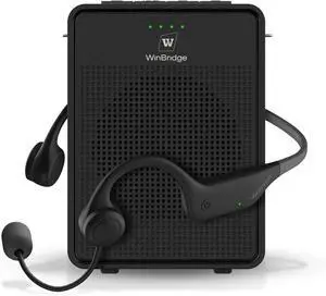 W WINBRIDGE Voice Amplifier Ear-Hook Headset Microphone, Original Sound Portable Microphone and Speaker Pa System, 15W Speaker with Noise Cancelling Bluetooth Mic for Teachers, Fitness, Elderly B007