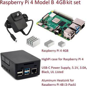 Raspberry Pi 4 Model B 4GB with Case, Power supply, Heatsinks