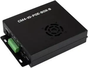 PoE Mini-Computer (Type B) Based on Raspberry Pi Compute Module 4 (NOT Included), Metal Case, With Cooling Fan