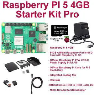 Raspberry Pi 5 4GB Start Kit Pro (Black)