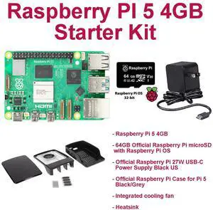 Raspberry Pi 5 4GB Start Kit (Black)