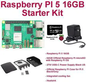 Raspberry Pi 5 16GB Start Kit (Black)