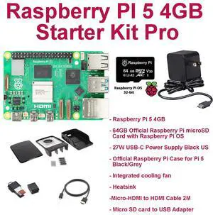 Raspberry Pi 5 4GB Start Kit Pro (Black)